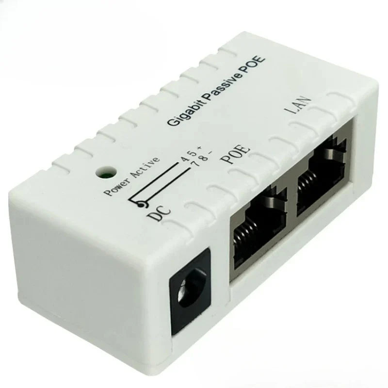 Gigabit Passive PoE Injector & Splitter – 1000Mbps Single Port PoE Injector Splitter Qme