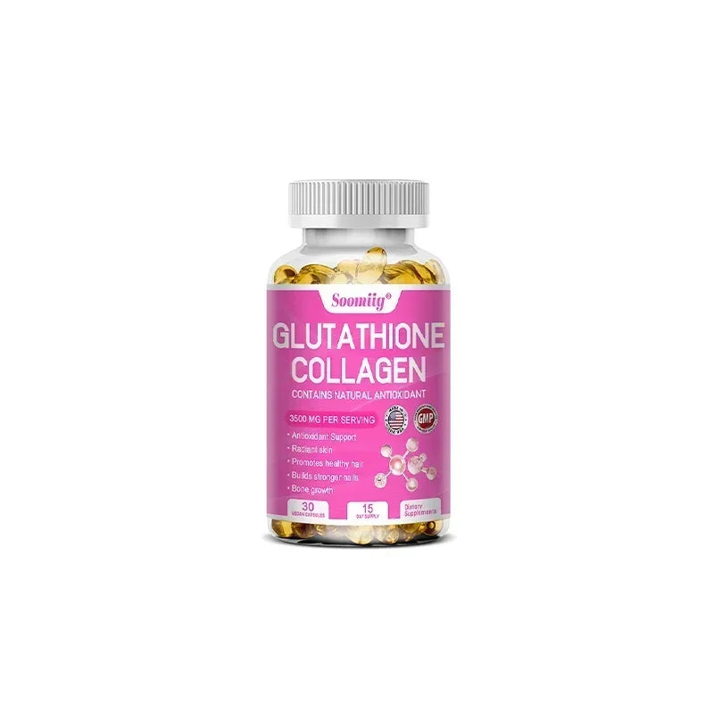 Glutathione Collagen Capsules – Skin Brightening & Anti-Aging Skin Care Supplement Qst 30 count-1 bottle