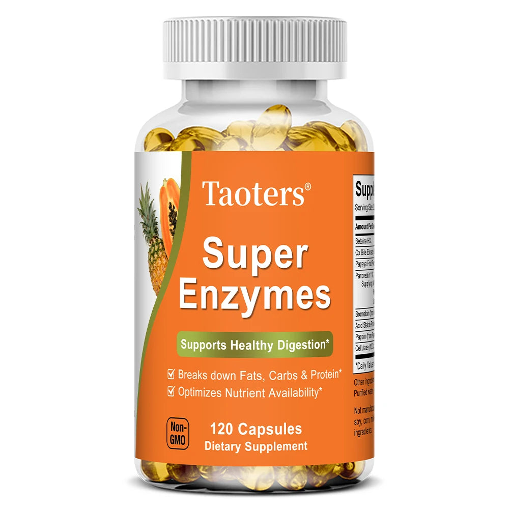 STRESSXCEL Super Enzymes 120 Caps – Bromelain, Ox Bile & Papain Digestive Enzyme Supplement Qst 120 count-1 bottle