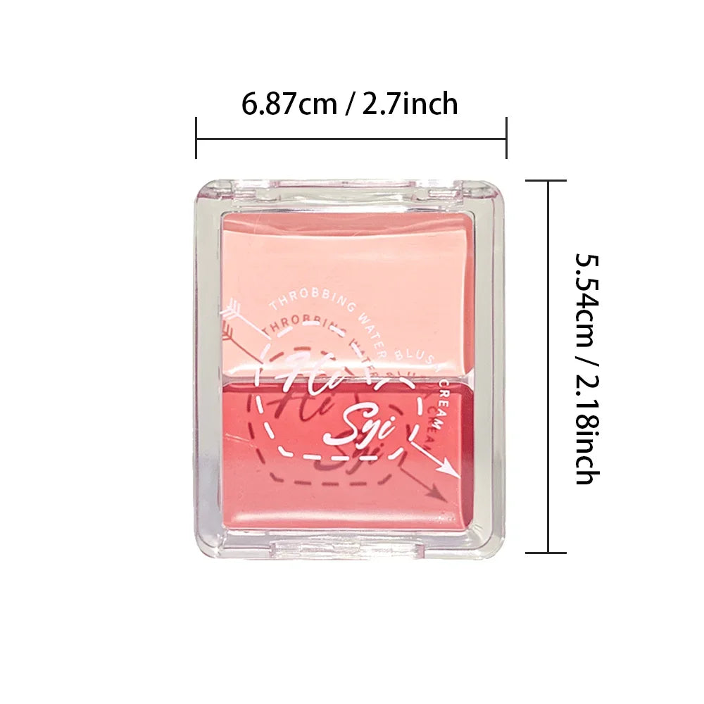 Two-Tone Dewy Blush Palette – Glow & Matte Duo | Long-Wear Blush Palette Qme
