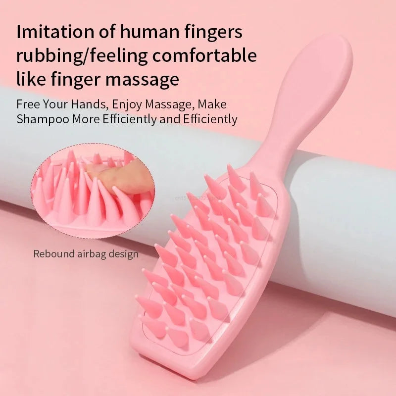 Silicone Scalp Massage Shampoo Brush with Long Handle Scalp Massage Brush Qme