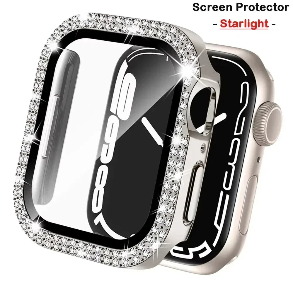 Apple Watch Series 10 Bling Diamond Bumper & Screen Protector Smartwatch Case Qme