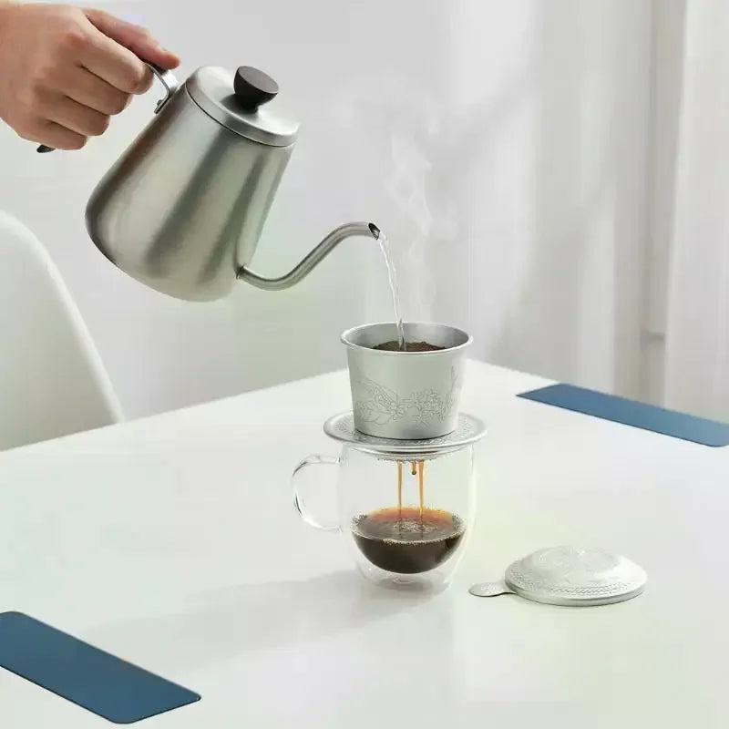 Portable Vietnamese Coffee Dripper – Compact Aluminum Filter Coffee Dripper Filter Qme