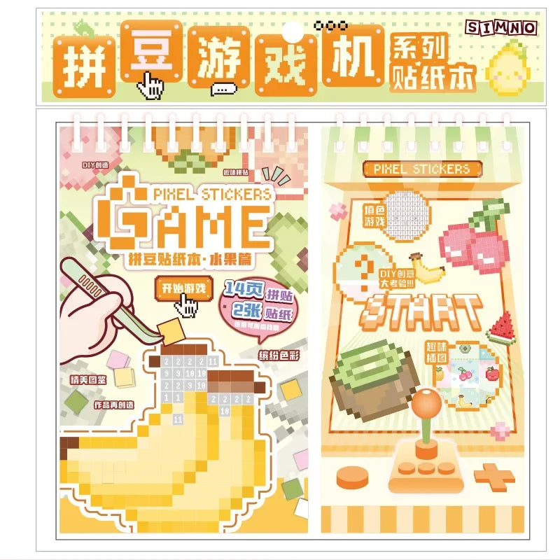 36-Sheet Pixel Bead Sticker Book – Gaming Console DIY Craft DIY Sticker Book Qme YE