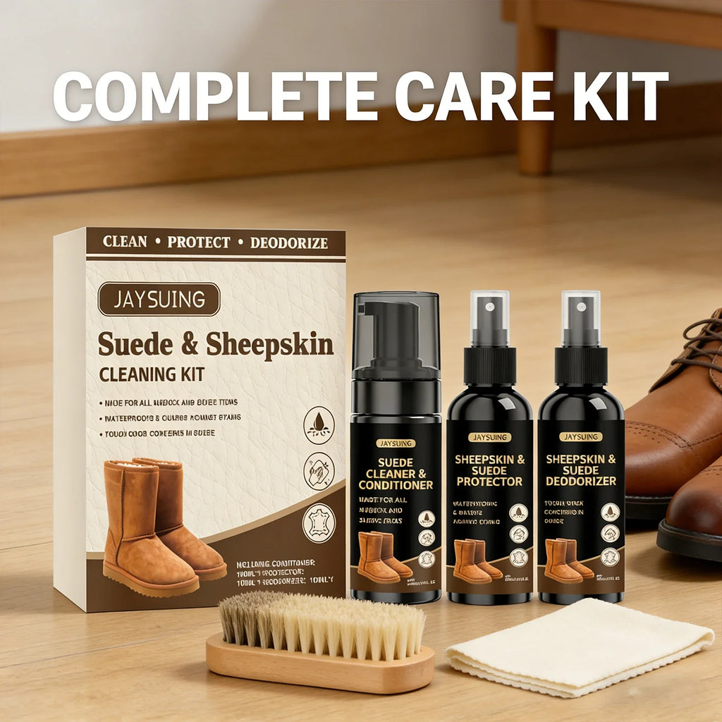 Suede & Sheepskin Cleaner – Stain Remover & Odor Eliminator Suede Cleaning Kit Qme