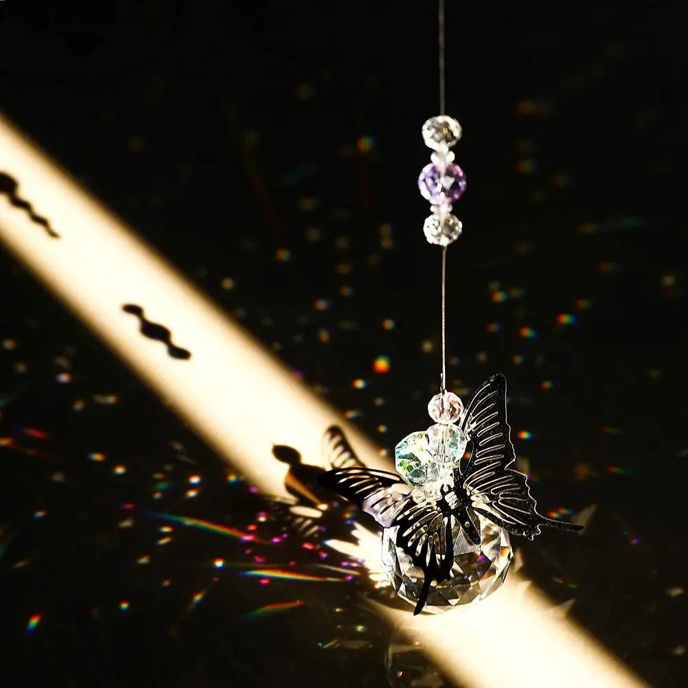 Butterfly Crystal Ball Sun Catcher Hanging Home Decoration Crystal Sun Catcher Qme