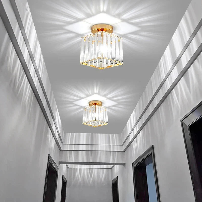 Crystal Ceiling Light | Modern Pendant Lamp for Hallway & Balcony Pendant Ceiling Light Qme