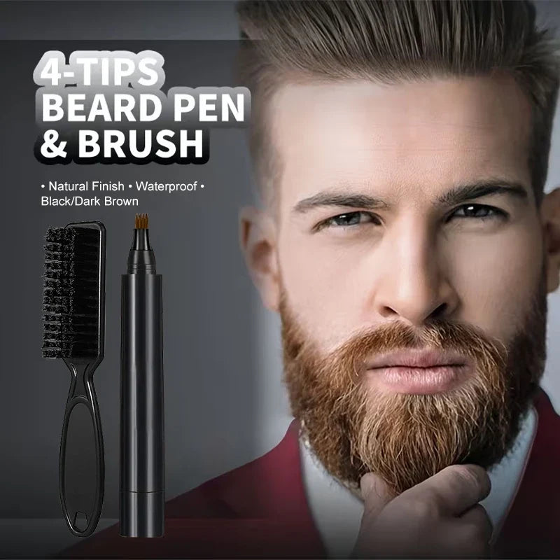 Instant Beard Filler Pen & Brush Comb – Waterproof by Qme Beard Filler Pen Qme