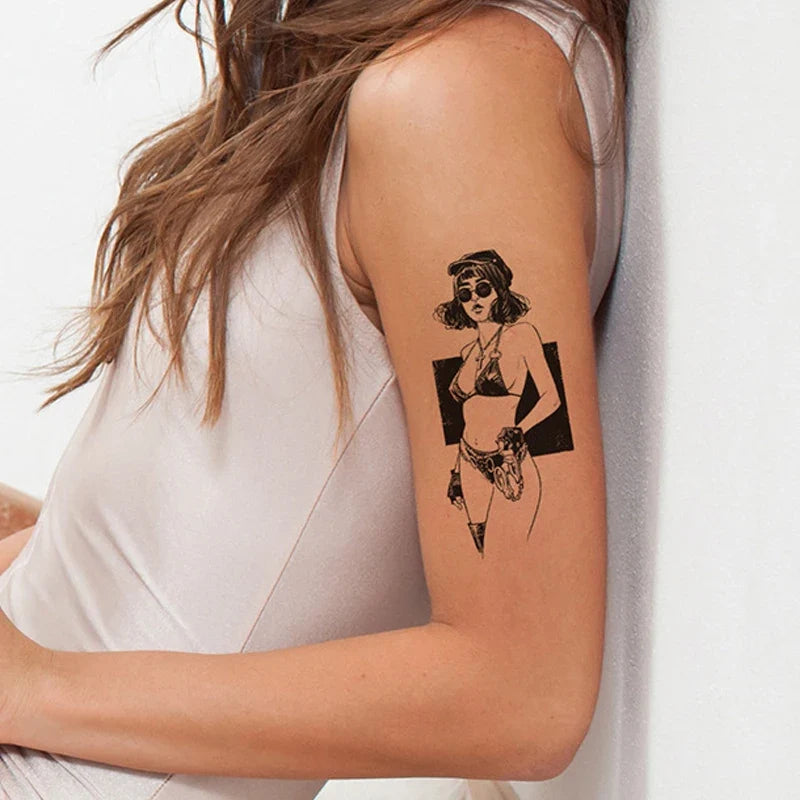 30 Black Temporary Tattoo Stickers – Small Clear Body Art Set Temporary Tattoo Stickers Qme