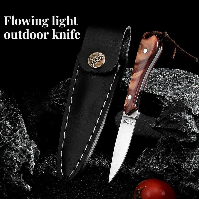 PLYS Mini Camping Knife – Stainless Steel Outdoor Fishing Knife Outdoor Camping Knife Qst 1PC