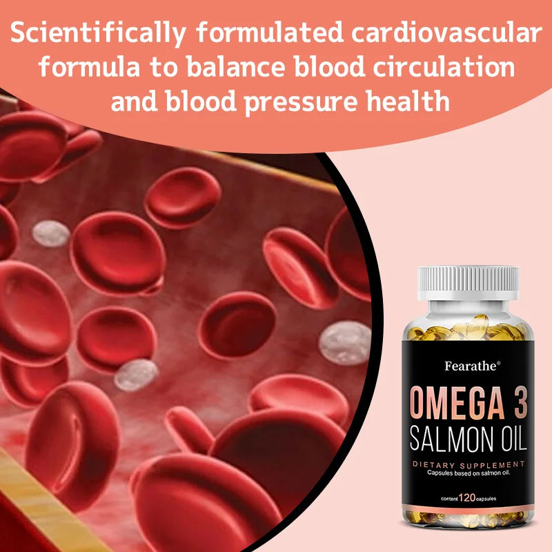 Omega 3 Fish Oil Capsules – Pure Salmon Oil EPA & DHA Fish Oil Supplement Qst