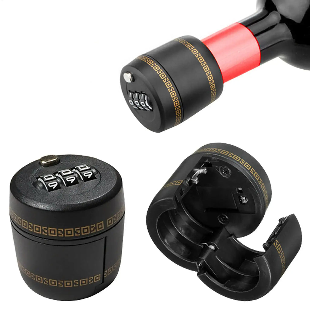 Wine Bottle Combination Lock Cap – Liquor & Whiskey Stopper Bottle Lock Stopper Qme