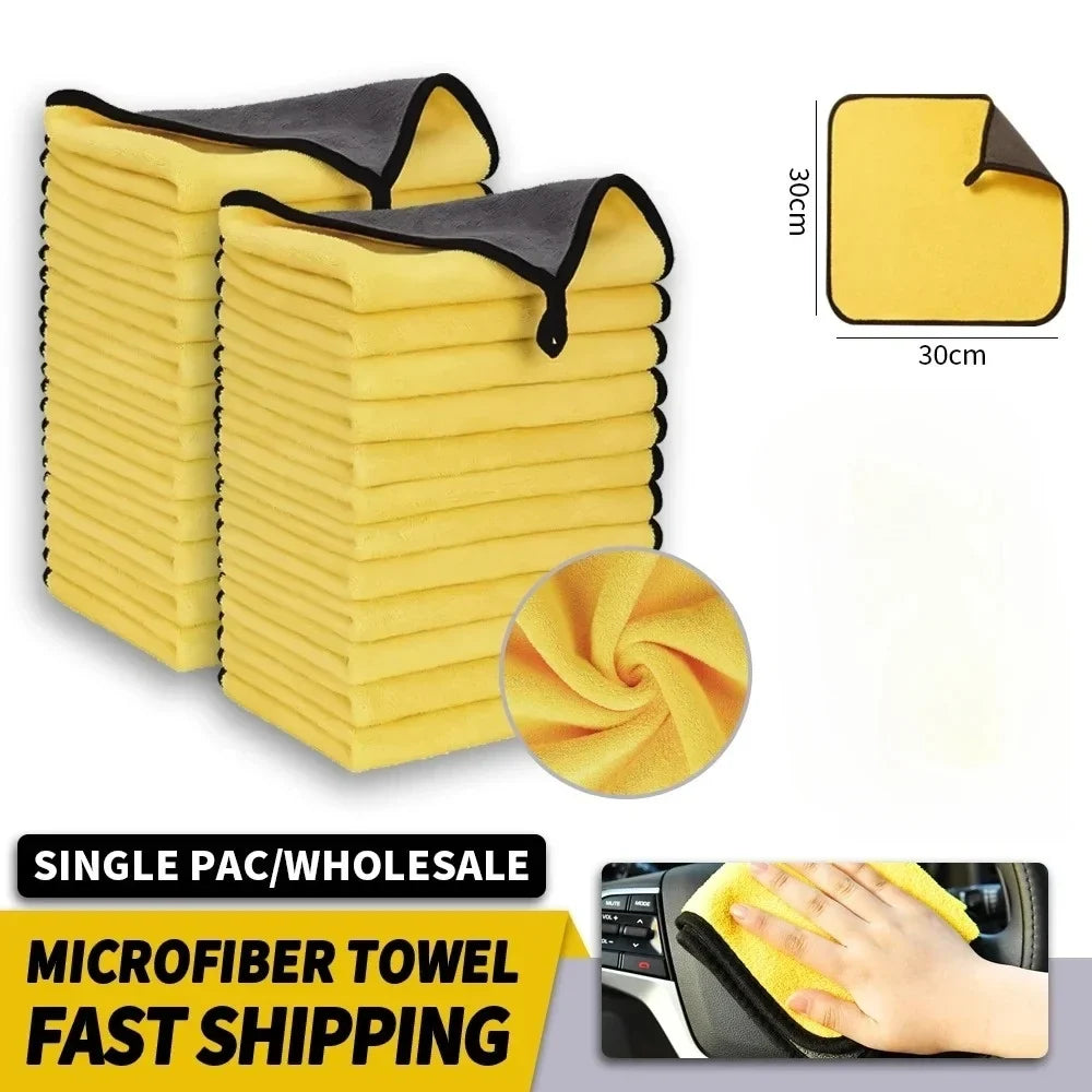 Thickened Microfiber Car Cleaning Towels – Lint-Free, Quick-Dry Microfiber Cleaning Towels Qme