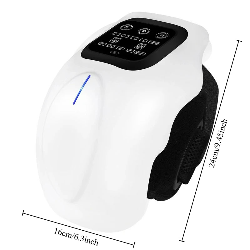 Cordless Heated Knee Massager – 3 Vibration Modes & LED Screen Knee Massager Qst White A 24x16x11cm