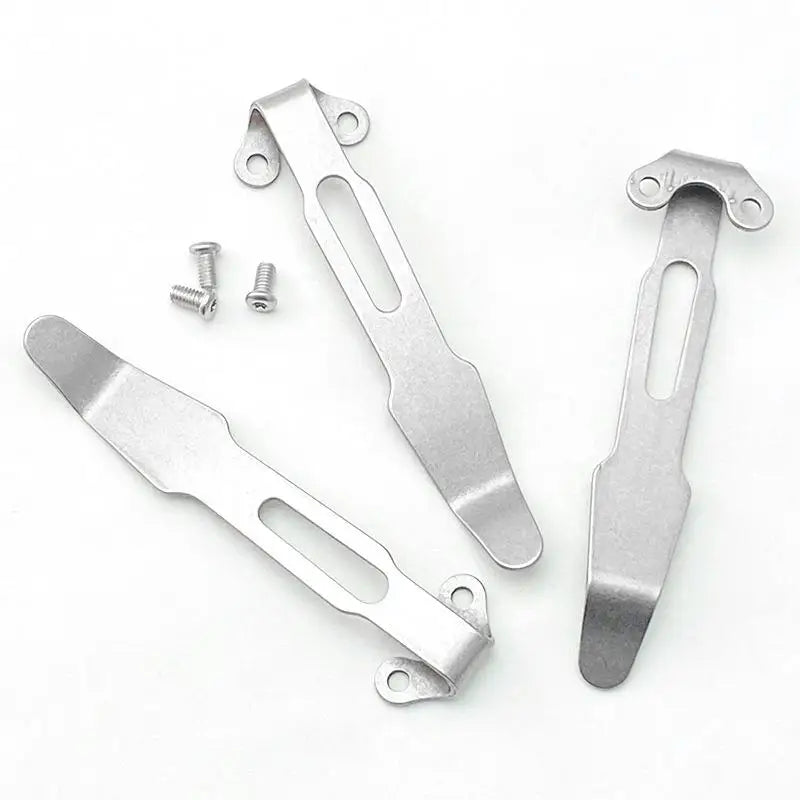 Stainless Steel Folding Knife Back Clip Pocket Holder + 3 Screws Knife Pocket Clip Qst