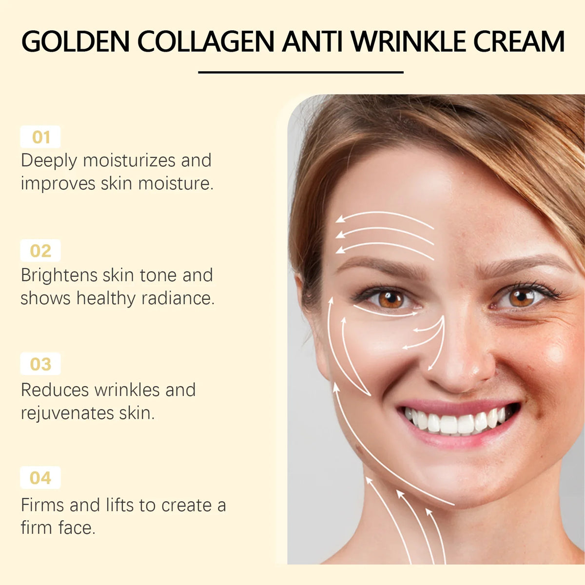 24K Gold Collagen Face Cream – Firming & Anti-Wrinkle Gold Collagen Face Cream Qme