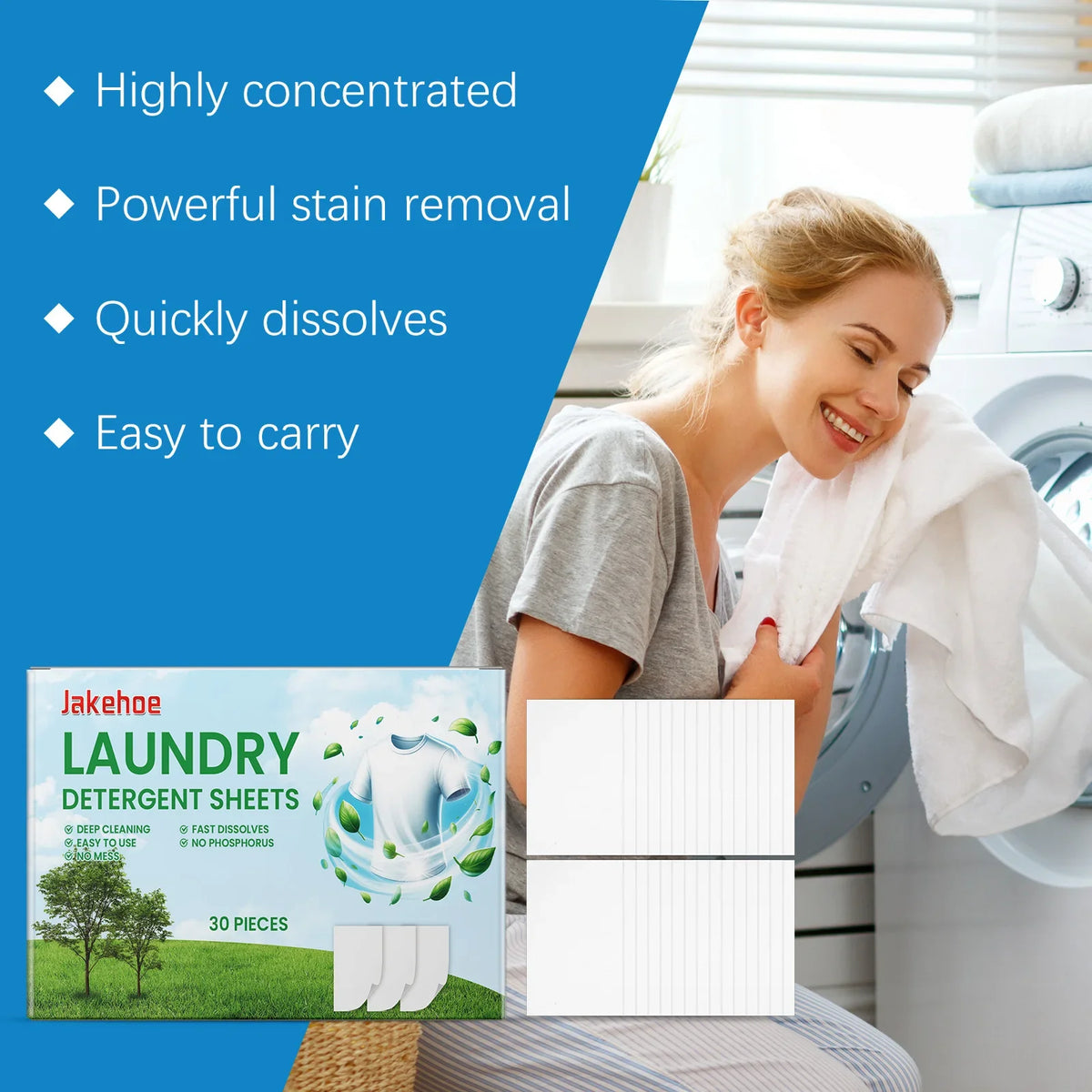 Laundry Detergent Sheets – Fast-Dissolve Stain Removing Tablets Laundry Detergent Sheets Qme