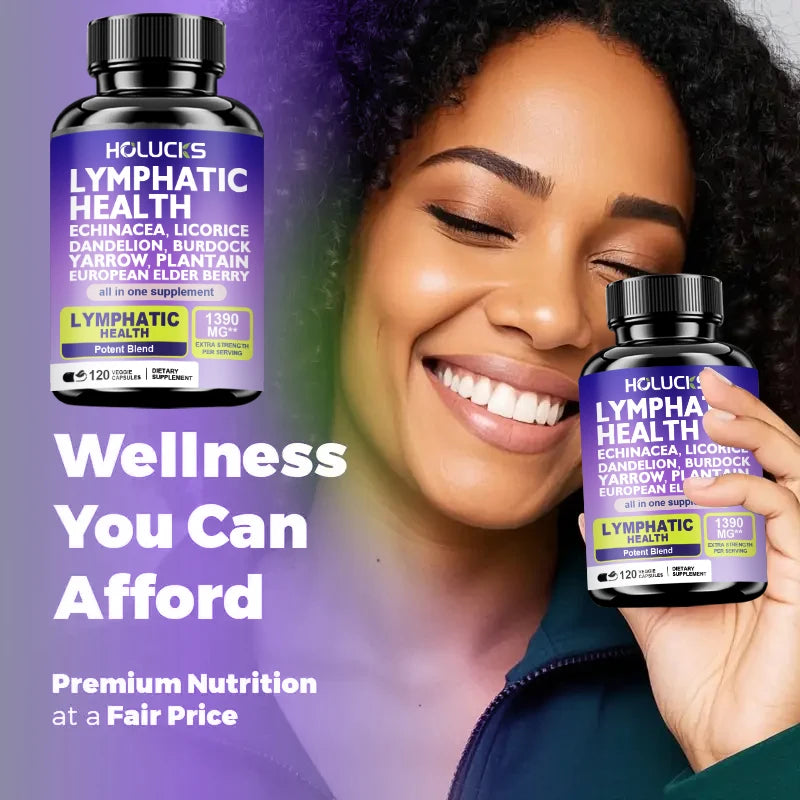 HOLUCKS Lymphatic Health Supplement – Herbal Formula 120ct Herbal Supplement Qst