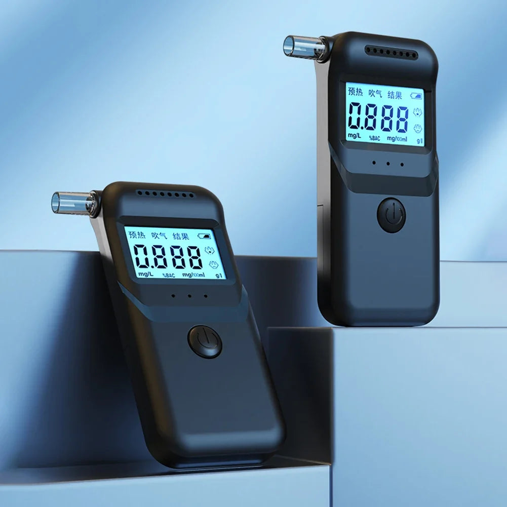Digital Breathalyzer LCD Display & 5 Mouthpieces | ALLOET Breathalyzer Tester Qme