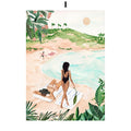 Nordic Tropical Beach Canvas Wall Art – Summer Surfing Poster Canvas Wall Art Qst 9 40x60cm Unframed
