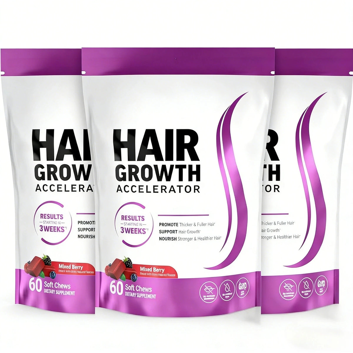 Biotin Soft Chews Vitamins C & E – Hair Skin Nails, 60ct Beauty Supplement Chews Qst 180 Count(Pack of 3)