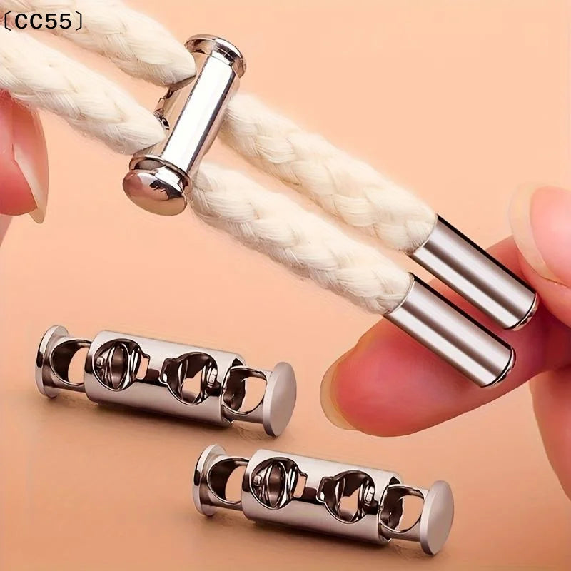 10Pcs Alloy Spring Cord Locks – Adjustable Drawstring Stoppers Cord Lock Set Qst