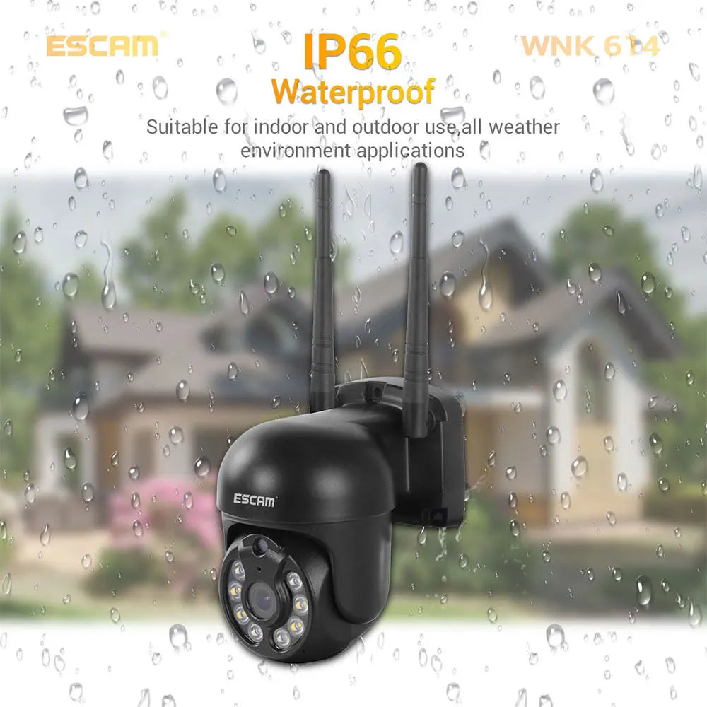 ESCAM 3MP HD Wireless CCTV PTZ System | 8CH NVR & Night Vision Wireless CCTV System Qme