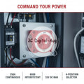 Marine Battery Selector Switch 4-Position Waterproof Heavy Duty Marine Battery Switch Qme A2