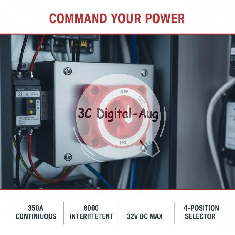 Marine Battery Selector Switch 4-Position Waterproof Heavy Duty Marine Battery Switch Qme A2