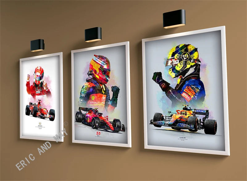 Watercolor F1 Racing Driver Helmet Canvas Print Wall Art Canvas Wall Art Qst