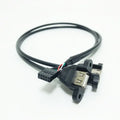 Dual Port USB 2.0 Internal 9-Pin Header Adapter Cable 1FT USB Header Adapter Qme 0.5m