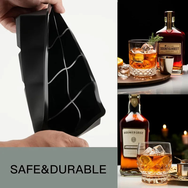 Silicone Ice Cube Tray 8 & 15 Grid Square Mold – Reusable Silicone Ice Cube Tray Qme