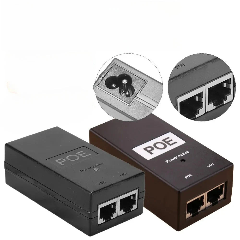 24V 48V Desktop PoE Power Injector Ethernet Adapter for CCTV PoE Power Injector Qme
