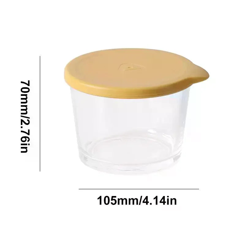 Glass Sauce Cups with Lids – Leak-Proof Seasoning Dip Dishes Sauce Dipping Dish Qme