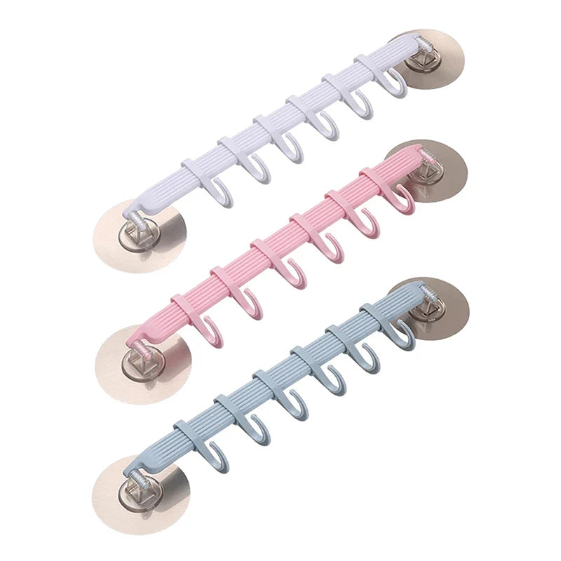 6-Row Suction Cup Corner Hook Rack – Kitchen & Bathroom Suction Cup Hook Rack Qme