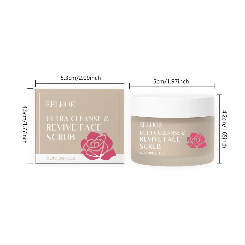 Eelhoe Rose Exfoliating Powder – Gentle Facial Cleanser 30g Exfoliating Powder Cleanser Qst
