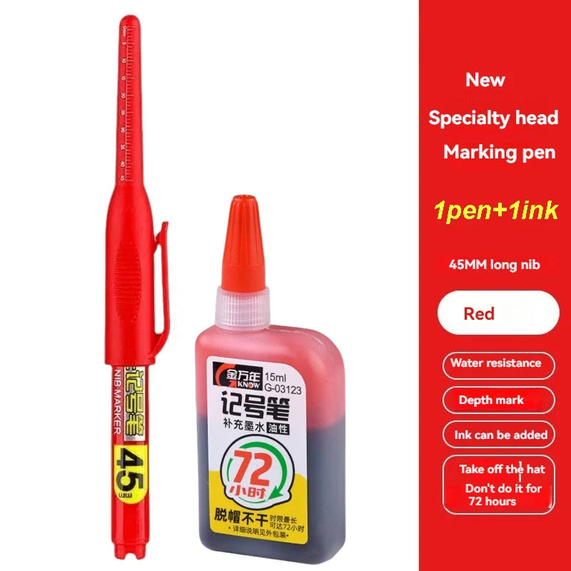 Waterproof Deep Hole Marker Pen – Long Nib Carpenter Pen