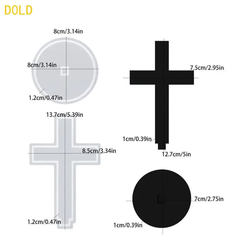 3D Cross Silicone Molds for Epoxy Resin & Plaster Ornaments Silicone Resin Mold Qme