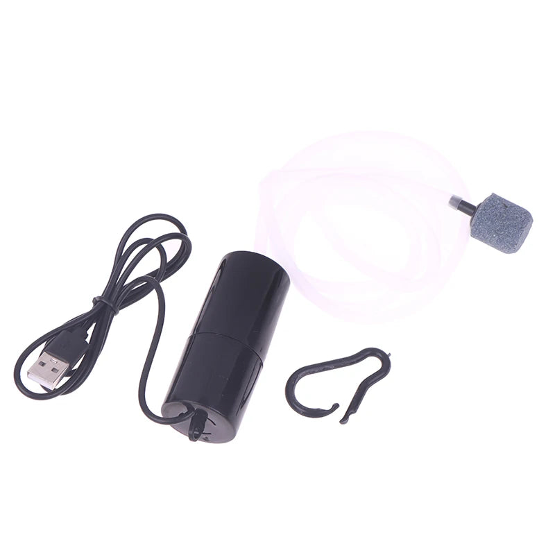 USB Aquarium Air Pump with Air Stone & Silicone Tube – Energy Saving Aquarium Air Pump Qst