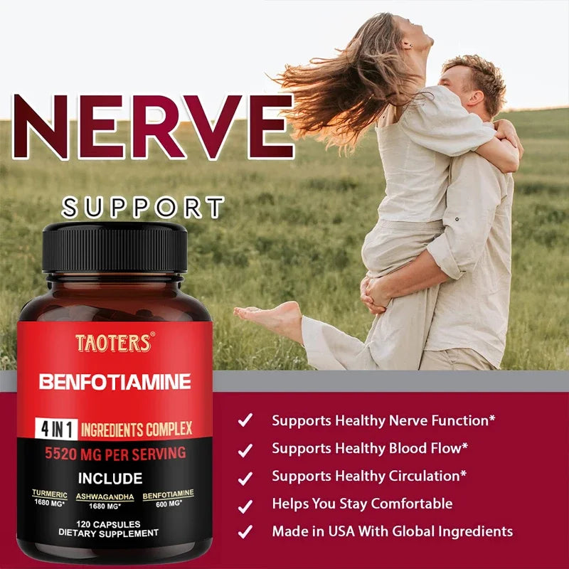 600mg Benfotiamine Capsules – Vitamin B1 Glucose & Nerve Support Vitamin B1 Supplement Qst