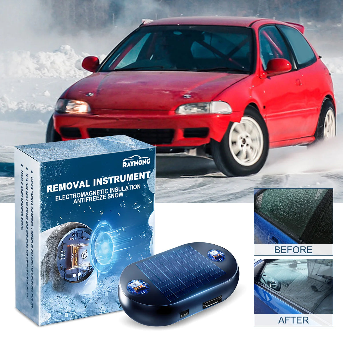 Portable Car Ice Scraper – Windshield & Mirror Defroster Car Ice Scraper Qst