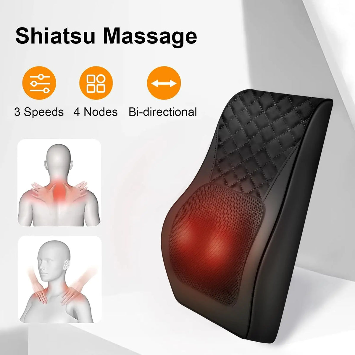 Leercon 3D Kneading Neck Massager with Heat – Shoulder & Back Neck Massage Pillow Qst