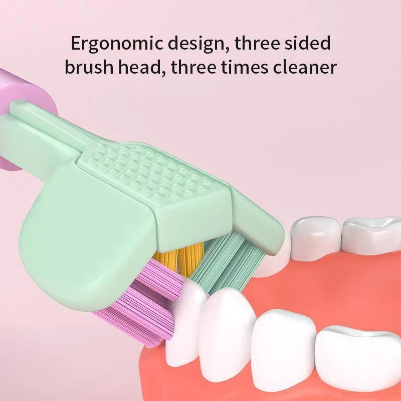 Three-Sided Toothbrush | Ultra-Fine Soft Bristles Oral Care Soft Bristle Toothbrush Qme
