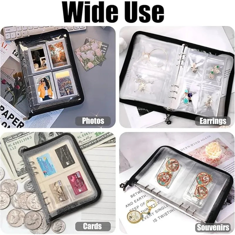 A5 Transparent Loose-Leaf PP Pocket Pages – 10 Sheets, 6 Holes Loose-Leaf Pocket Pages Qme