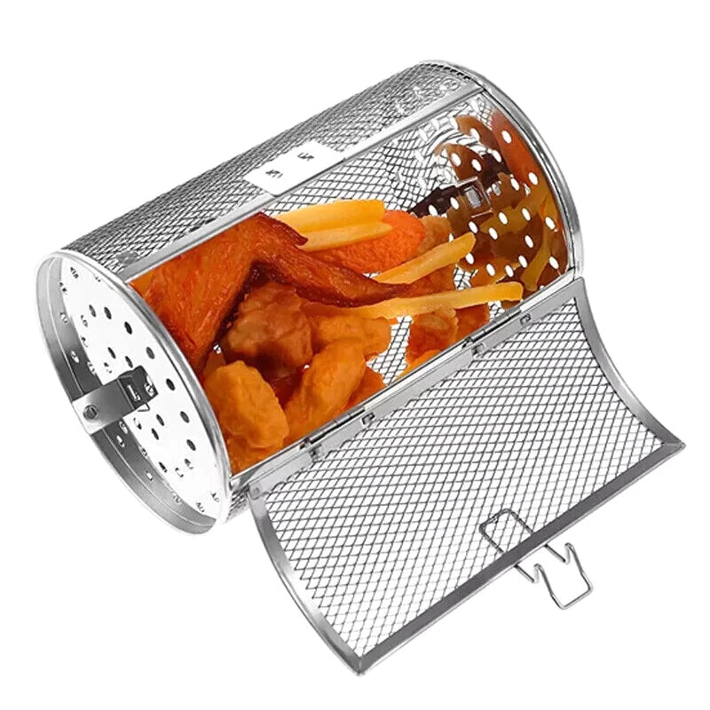 Stainless Steel Rotisserie Drum Basket – Air Fryer & Oven Rotisserie Drum Basket Qst