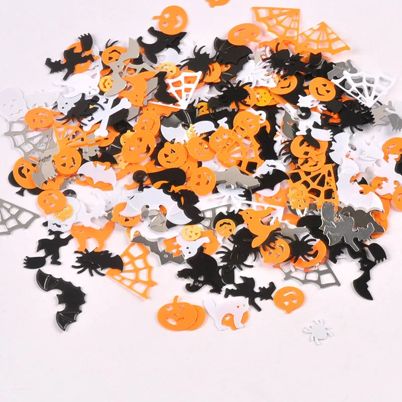 Halloween Spider Web Pumpkin Bat PVC Confetti Table Decor Halloween Confetti Qme