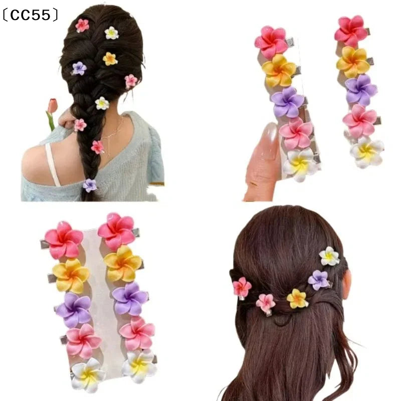 10-Piece Colorful Mini Flower Hair Clips & Hairpins Set Flower Hair Clips Qst