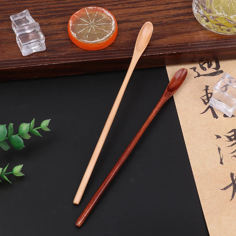 Long Handle Wooden Stirring Spoon – Coffee, Tea & Honey Wooden Stirring Spoon Qst