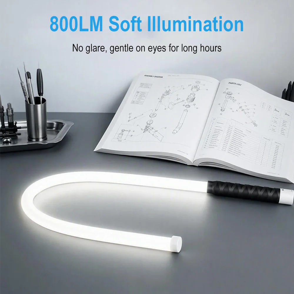 BORUIT Flexible Silicone LED Work Light 800LM USB-C Rechargeable LED Work Light Qst
