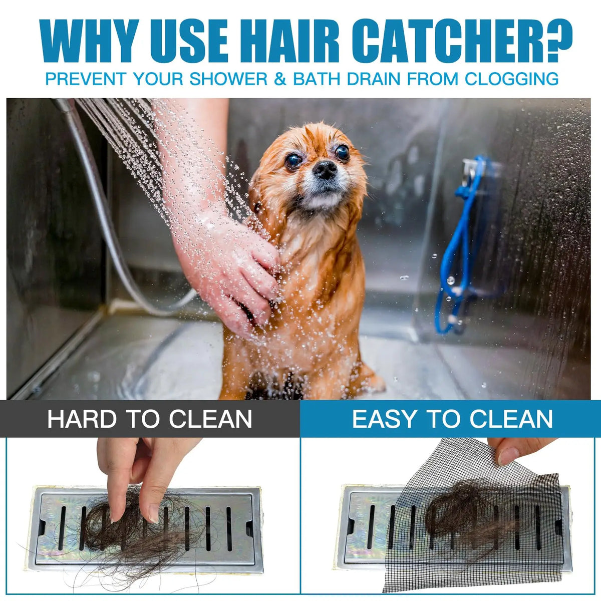 Disposable Shower Drain Hair Catcher Mesh Cover & Strainer Drain Hair Catcher Qme